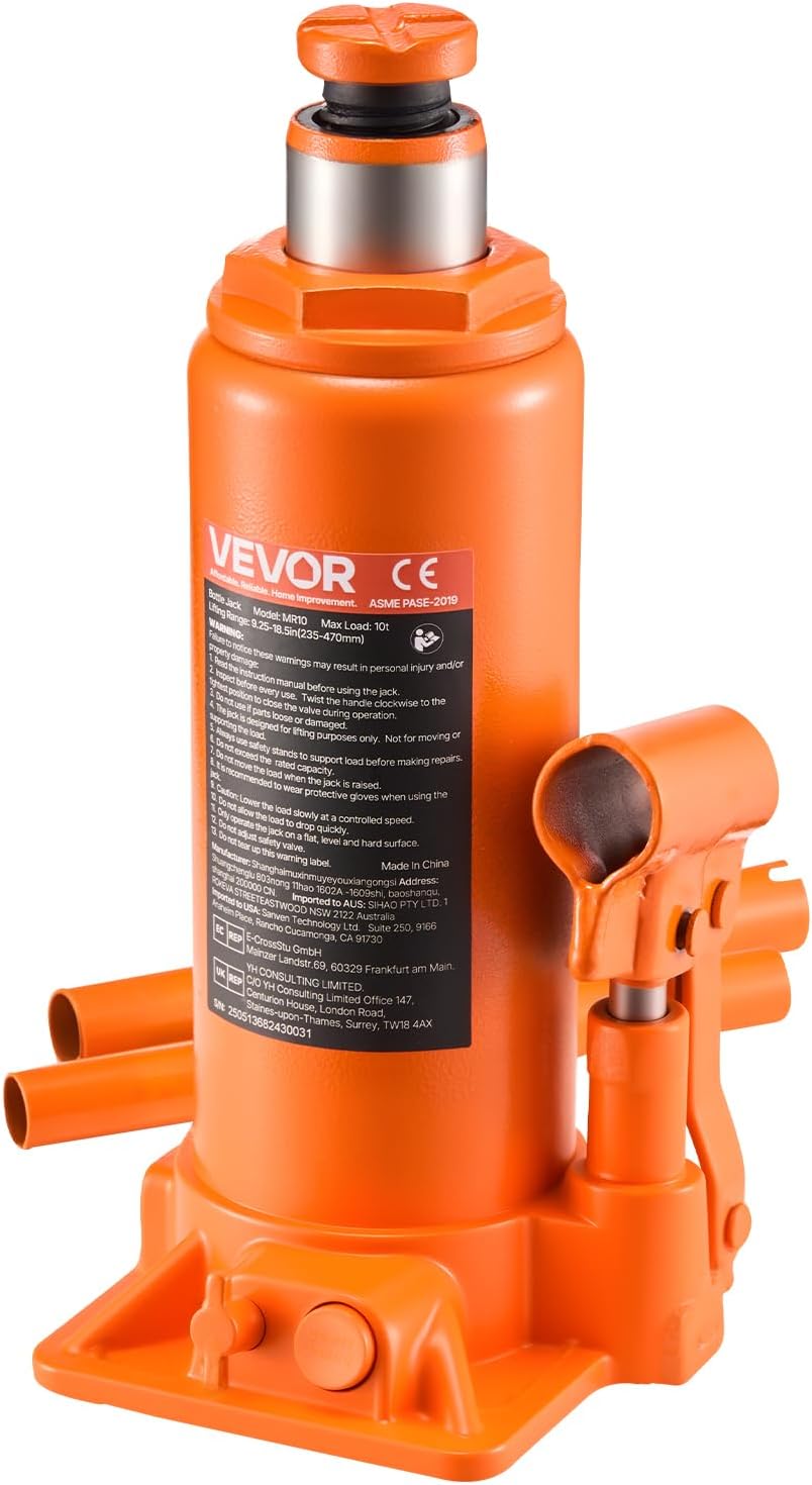 VEVOR Hydraulic Bottle Jack for Car and SUV, 10 Ton Capacity
