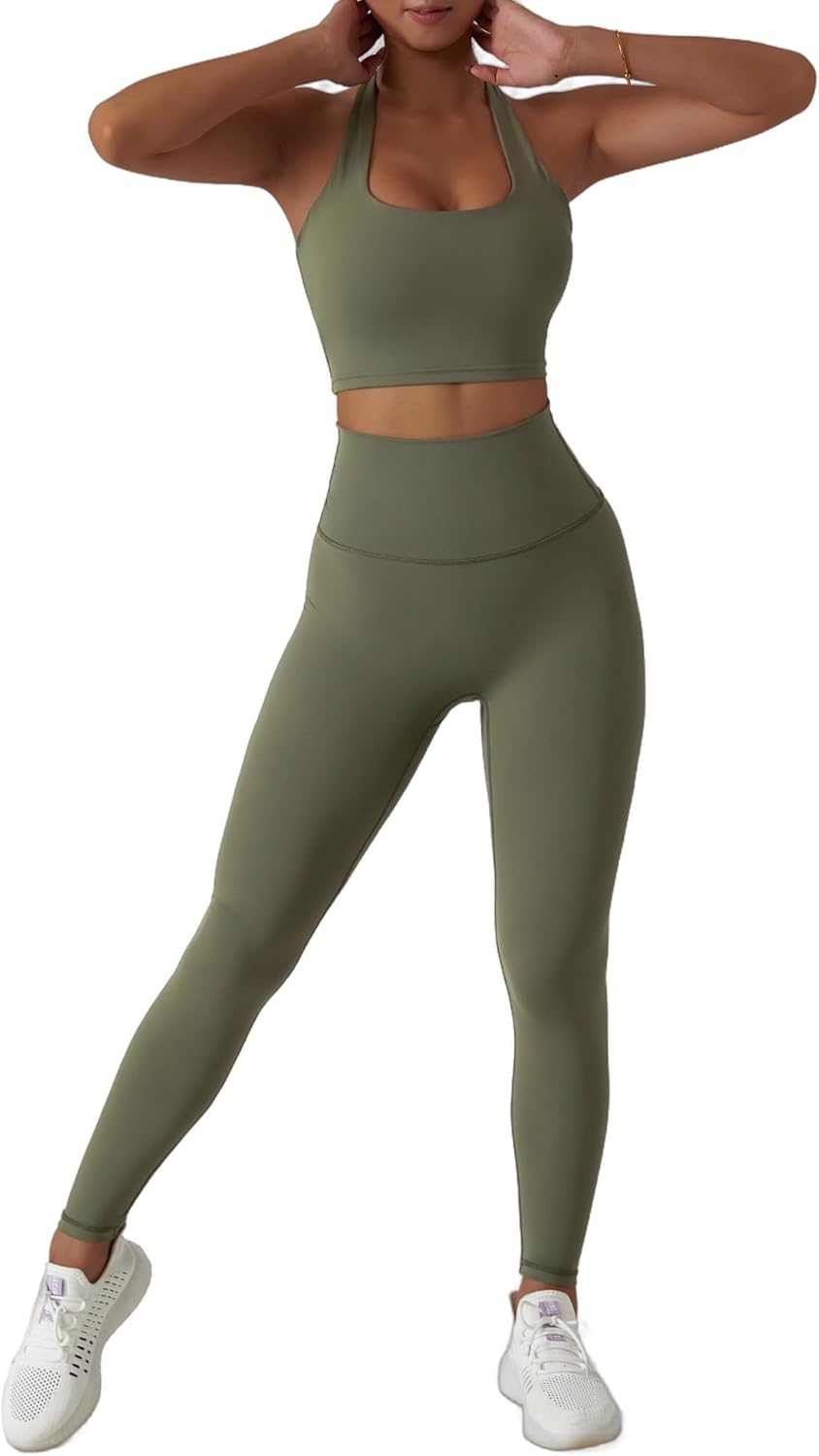 Womens 3 Piece Workout Set for Gym Running Training Comfort