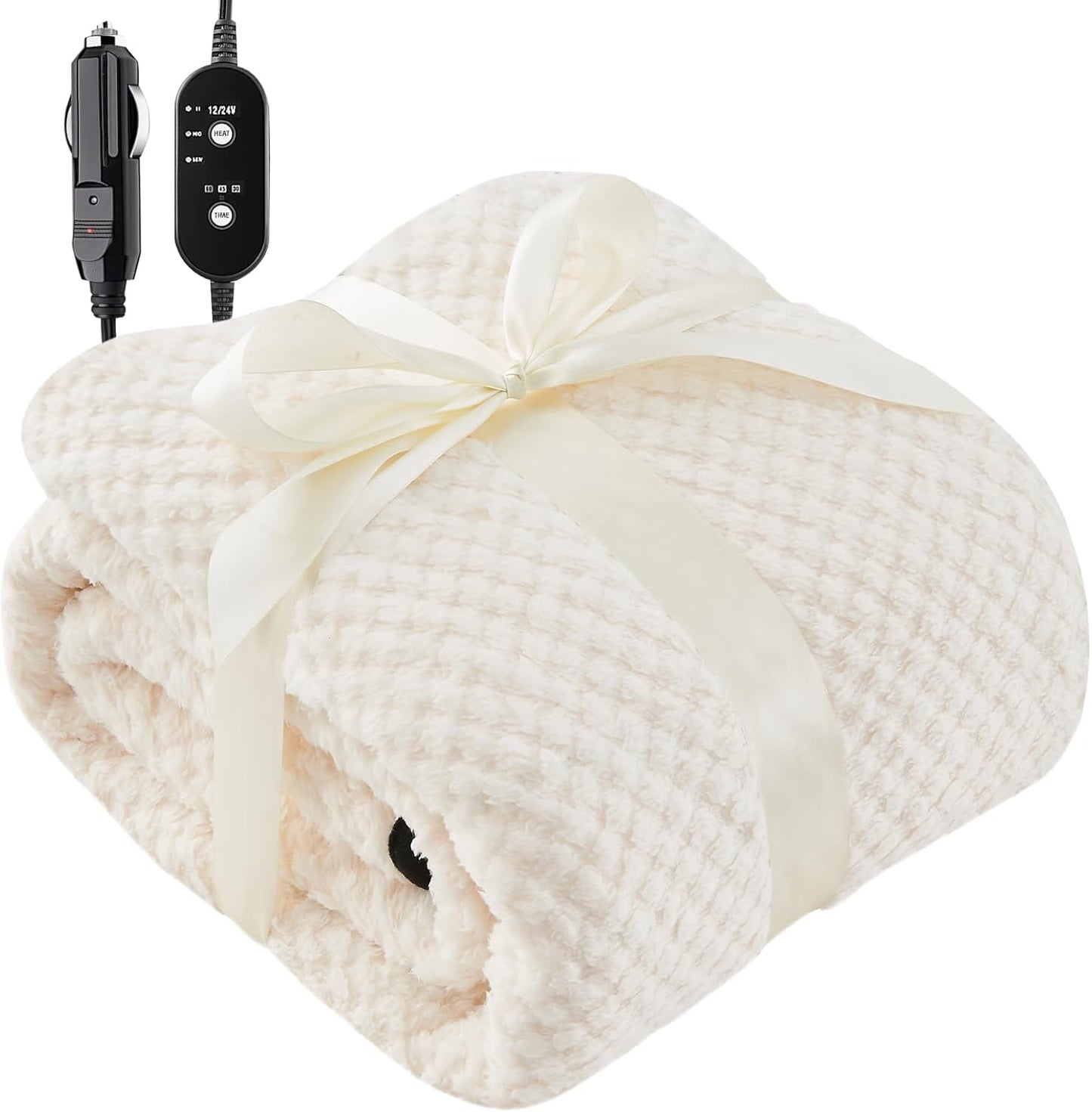 Cozy On-the-Go: Portable Electric Car Blanket, Machine Washable, Temp Control