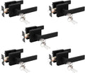 Probrico Entry Door Lever 5 Pack Keyed Alike - Secure Matte Black
