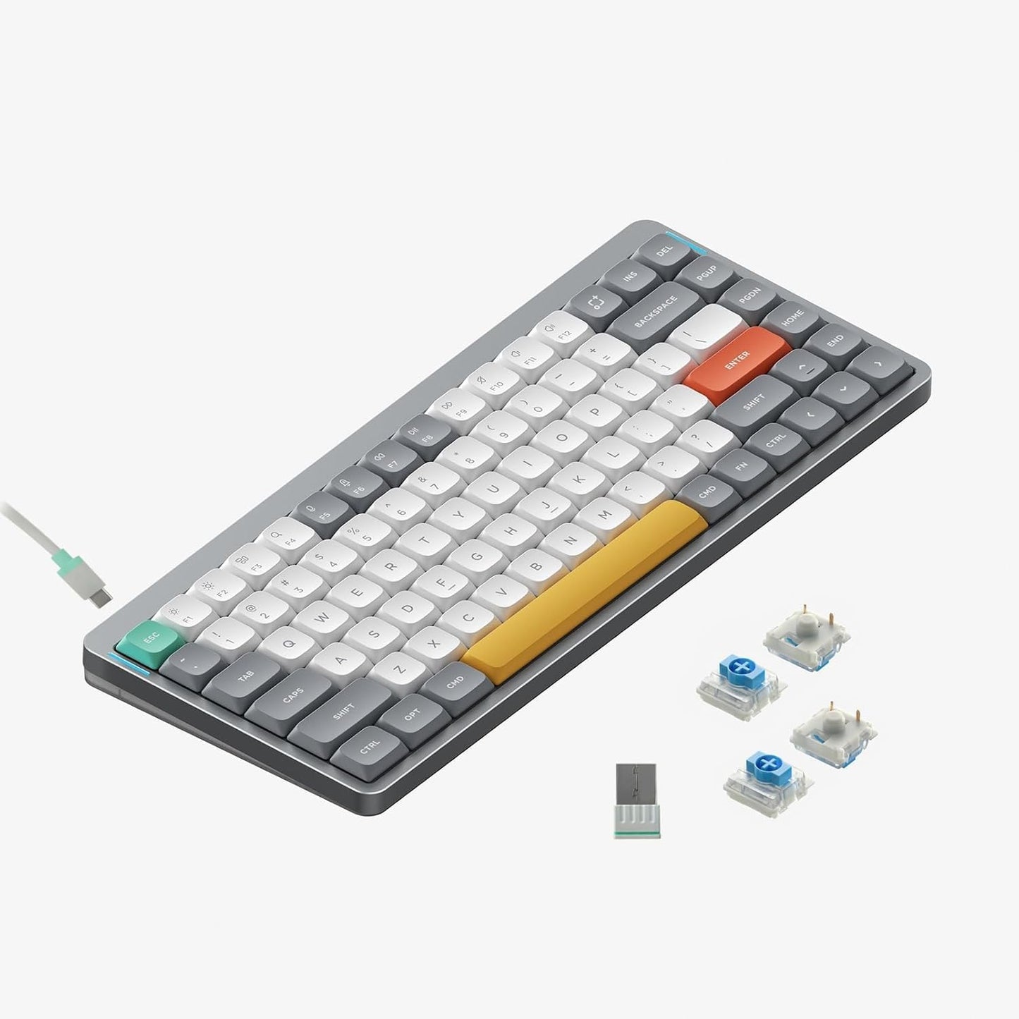 nuphy Air75 V2: Wireless 75% Mech Keyboard, RGB, Gateron Blue