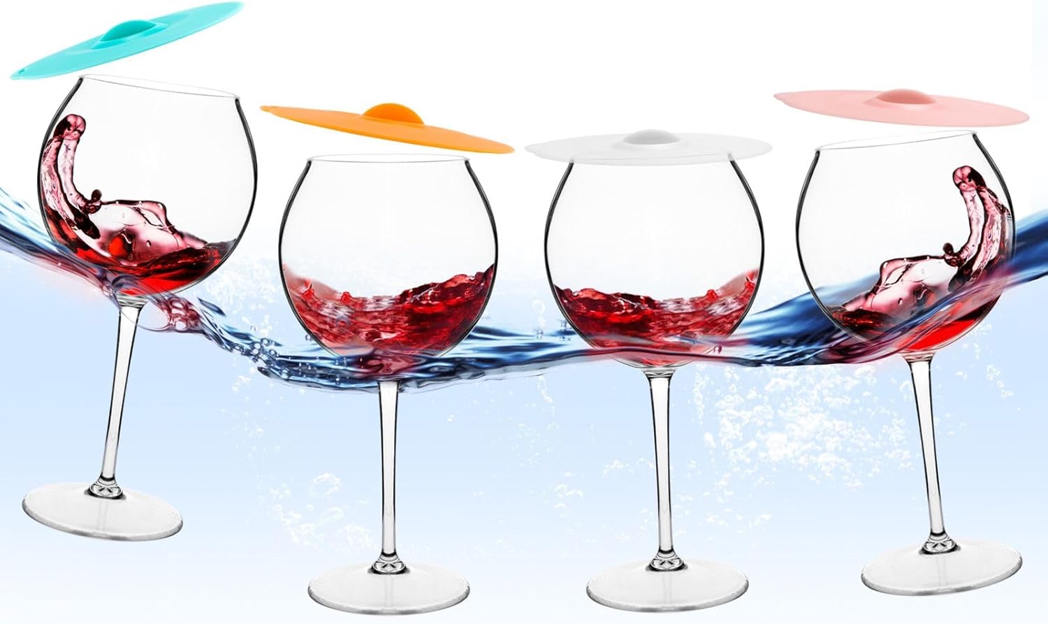 Floating Wine Glasses for Pool Parties | Set of 4 Shatterproof