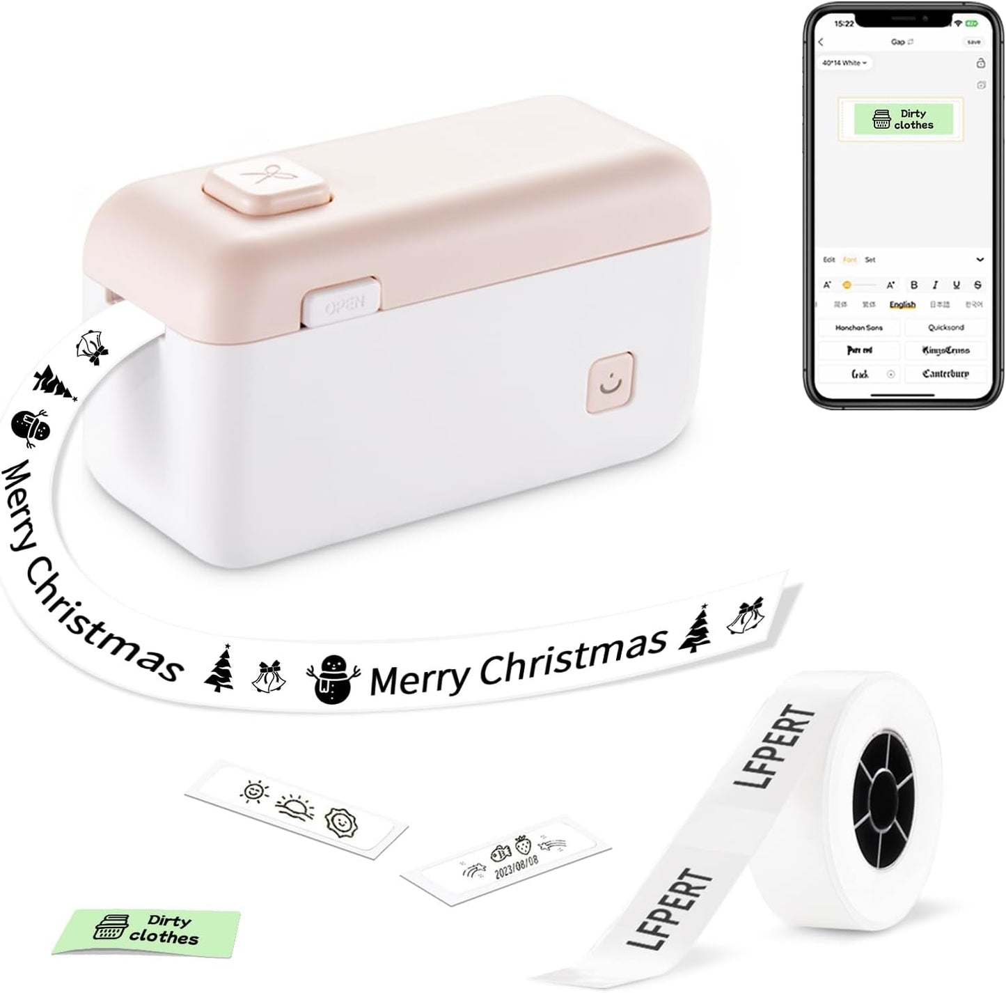 Portable Bluetooth Label Maker with Built-in Cutter - Organize Anywhere!
