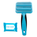 Tidy Coat Wet Wipe Dog Brush - Built-In Wipe Compartment for Quick