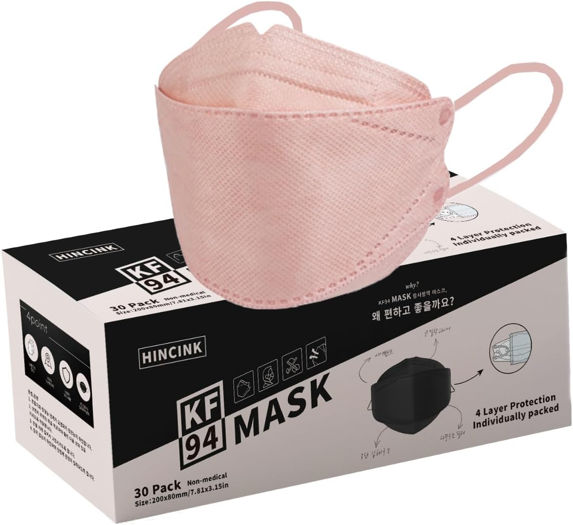 KF94 Face Masks 30 Pack 4-Ply Breathable Comfortable Safety Mask