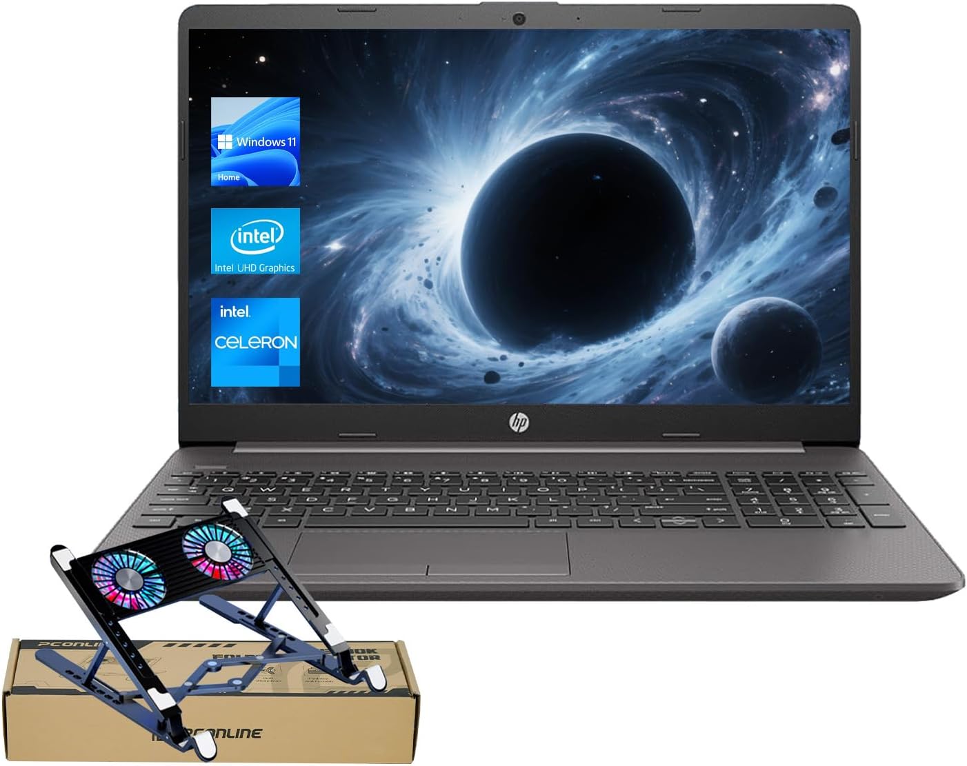 HP Premium 255 G9 15.6 HD Laptop with PCO Notebook Cooler