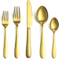 Gold Silverware Set for 8 - 40 Piece Mirror Polished Flatware Set