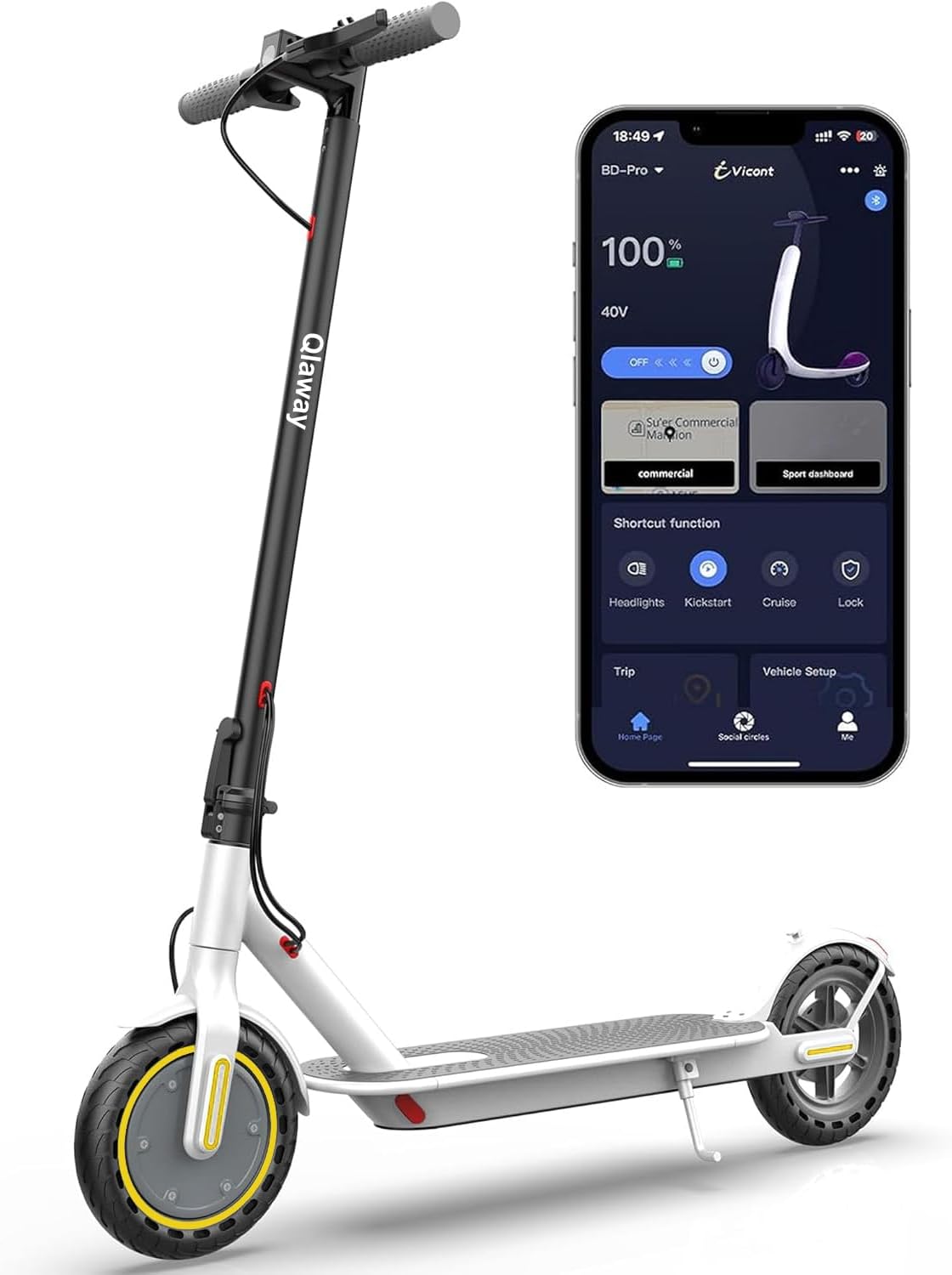 E Scooter for Adults with 350W Motor and 22 Miles Range