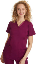 Healing Hands Scrub Top for Women with 3 Pockets - Stretch Easy Care
