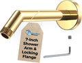 Solid Metal 7 in Shower Arm and Flange with Set Screw - Durable