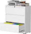 3 Drawer Lateral File Cabinet with Lock - Heavy-Duty Steel Storage
