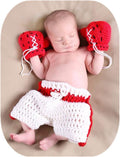 Newborn Baby Photography Crochet Boxing Outfit Set - Cute Photo Props