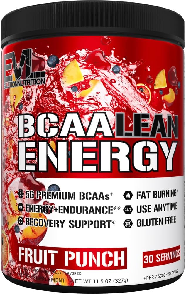 EVL BCAA Lean Energy Powder for Pre Workout and Recovery