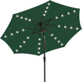 LED Lighted 9FT Patio Umbrella - Solar Outdoor Tilt Table Umbrella