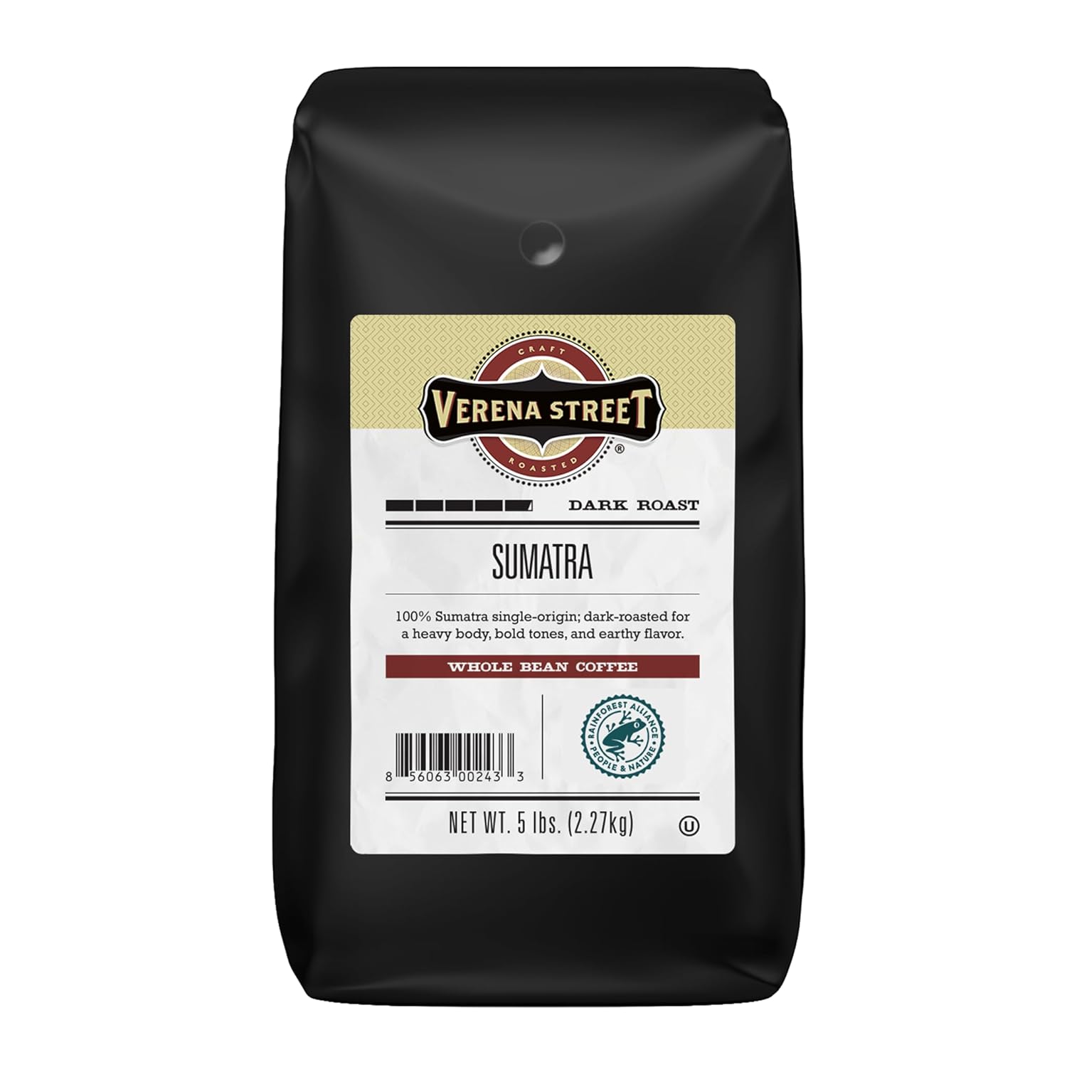 Verena Street 5 Pound Whole Bean Coffee, Dark Roast Delight