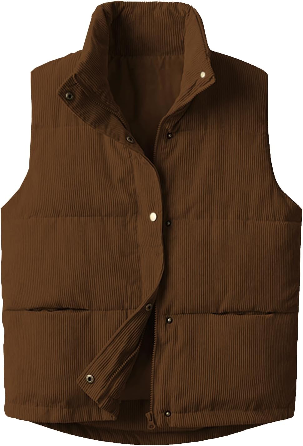 Womens Corduroy Puffer Vest for Stylish Warmth and Comfort
