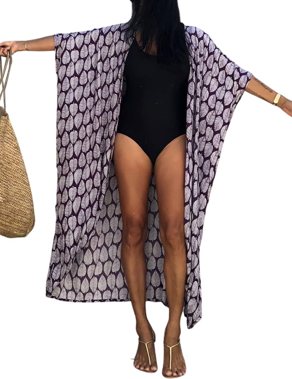 Stylish Tie Dye Open Front Long Kimono Cover Up for Women