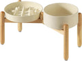 Ceramic Raised Slow Feeder Dog Bowl Set - Elevated Slow Feed Solution