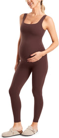 MOMANDA Maternity Jumpsuit Workout Romper - Seamless Comfort Tanks