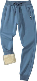 Gihuo Men's Sherpa Lined Athletic Sweatpants - Warm Winter Track Pants
