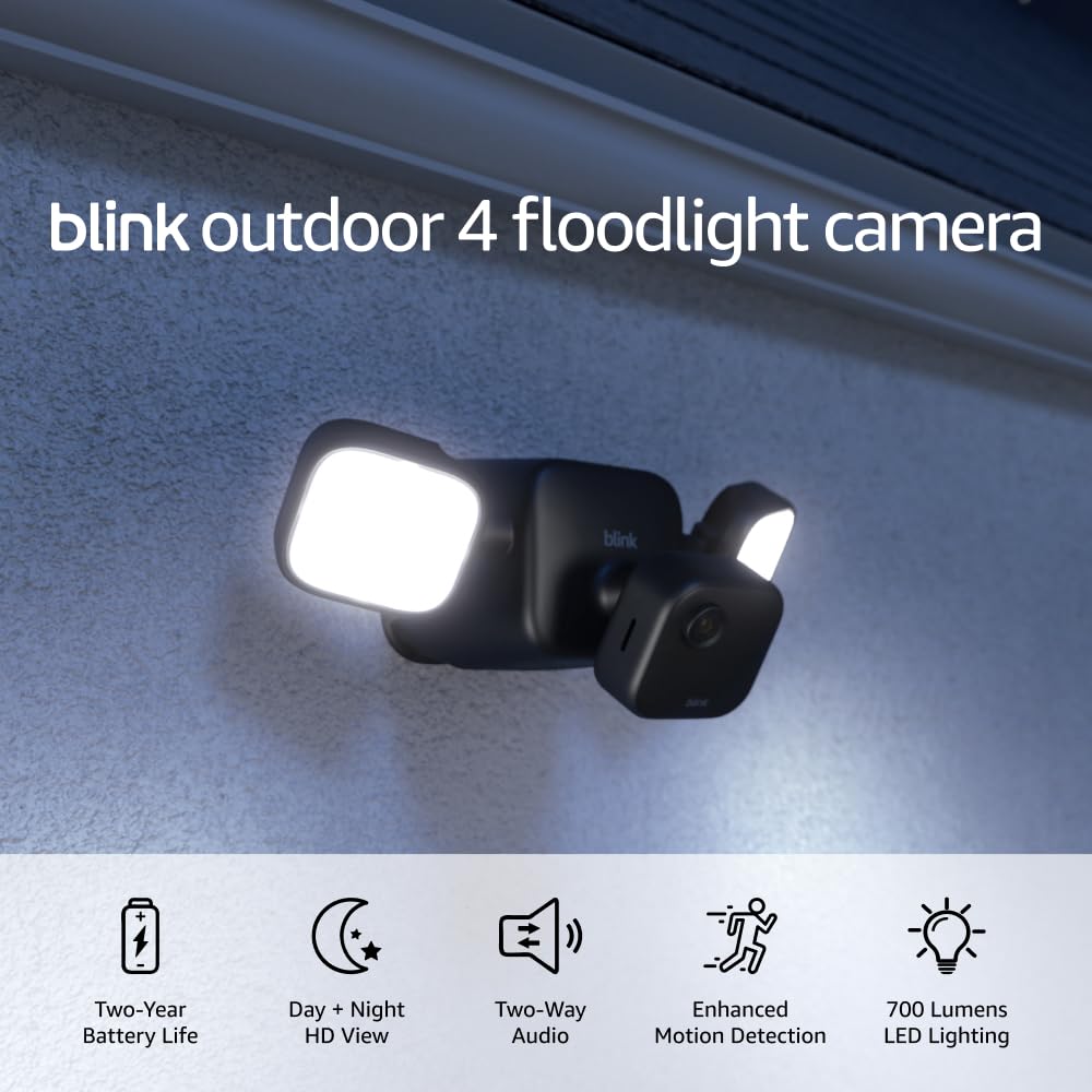 Blink Outdoor 4 Floodlight Camera - Wire-free Security with 700 Lumens