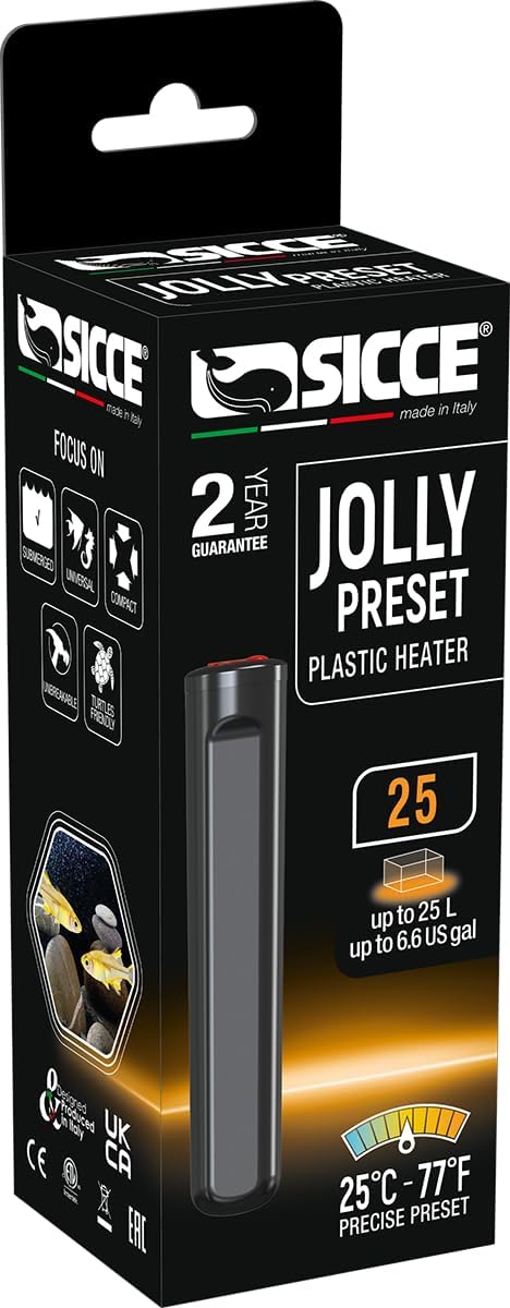 Sicce 22W Jolly Aquarium Heater - Constant 77F