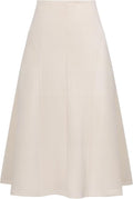 Kate Kasin Women's Suede Midi Skirt - High Waist A-Line for Fall
