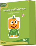 Lzerking Premium Printable Vinyl Sticker Paper 200 Pack - Matte
