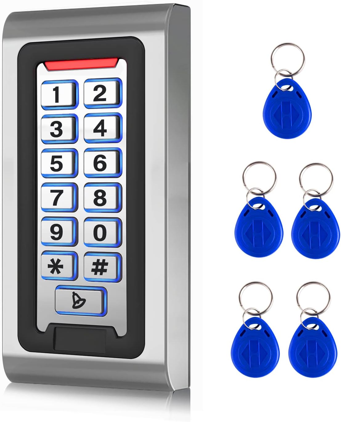 Door Access Control System with Keypad and Proximity Keychains