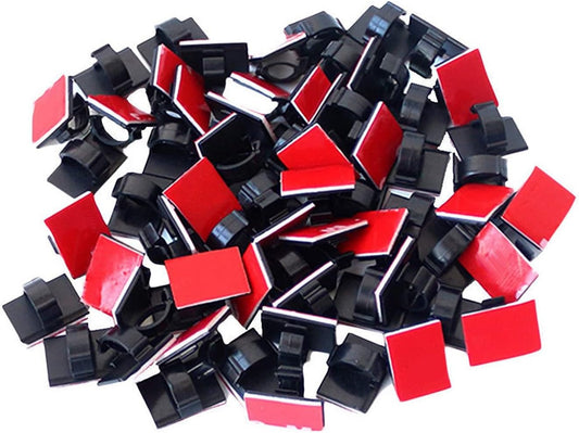 100-Pack Adhesive Wire Clips - Strong Hold for Organized Cables