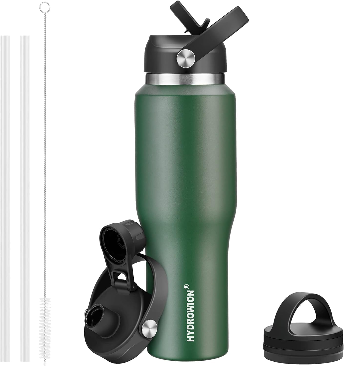 40 oz Insulated Water Bottle with Straw for Car Cup Holder