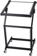 AW DJ Mixer Stand Rack Mount Stage Cart - Portable 2-Layer Rack