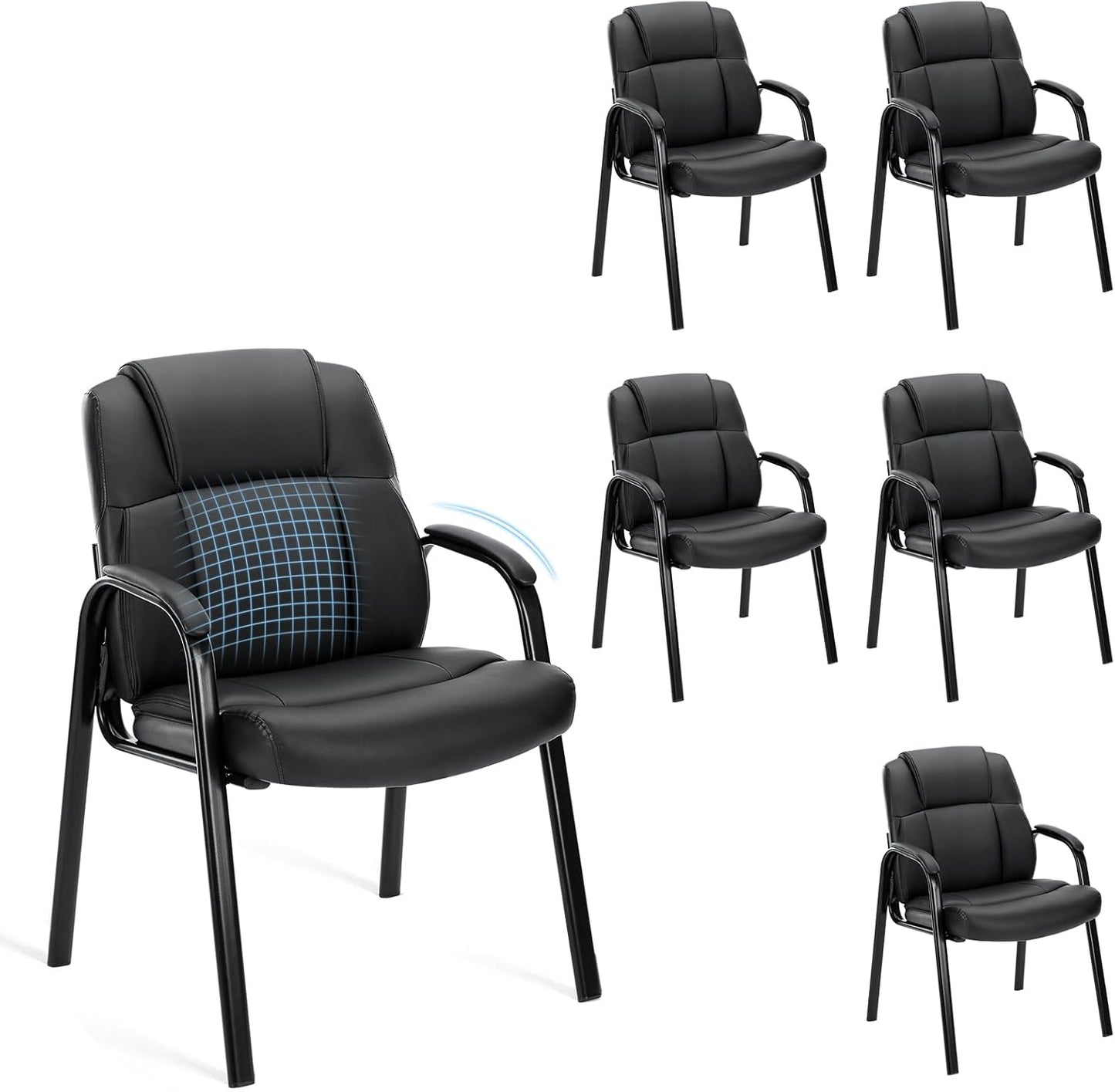 Comfortable Waiting Room Chairs Set of 6 for Office Use