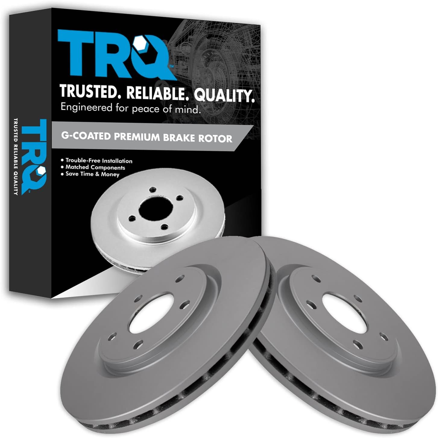 TRQ Front Brake Rotor Set for Chrysler Dodge and Ram Vehicles