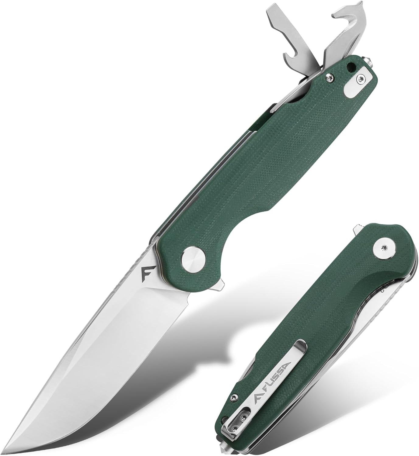 FLISSA Multitool Pocket Knife with D2 Blade and G10 Handle