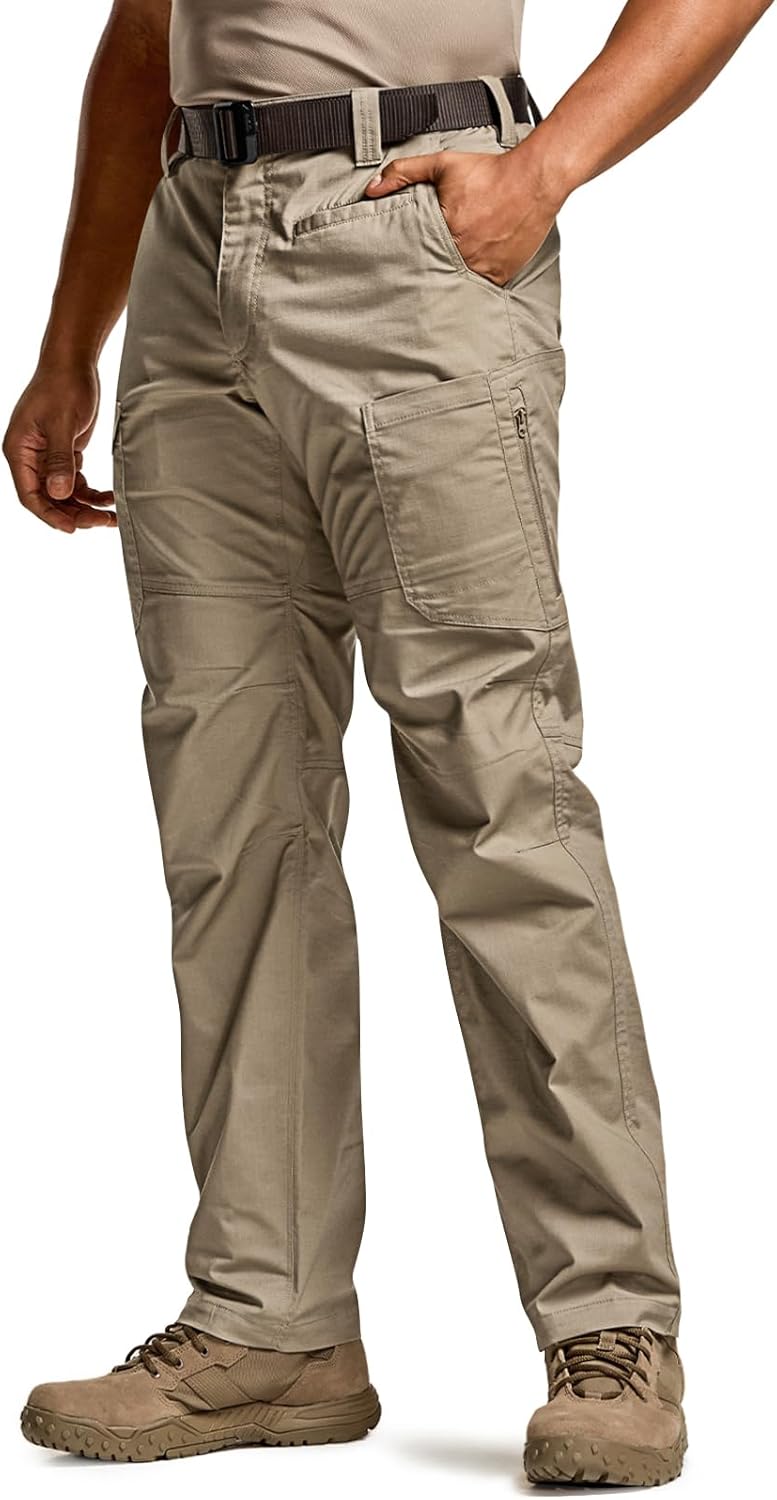 CQR Men's Utility Flex Cargo Pants for Tactical Comfort