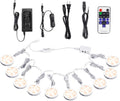 Linkable Under Cabinet LED Puck Lights 10-Pack - Dimmable Warm White