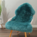 LLB Sheepskin Area Rug 2 x 3 ft - Plush Peacock Blue Accent