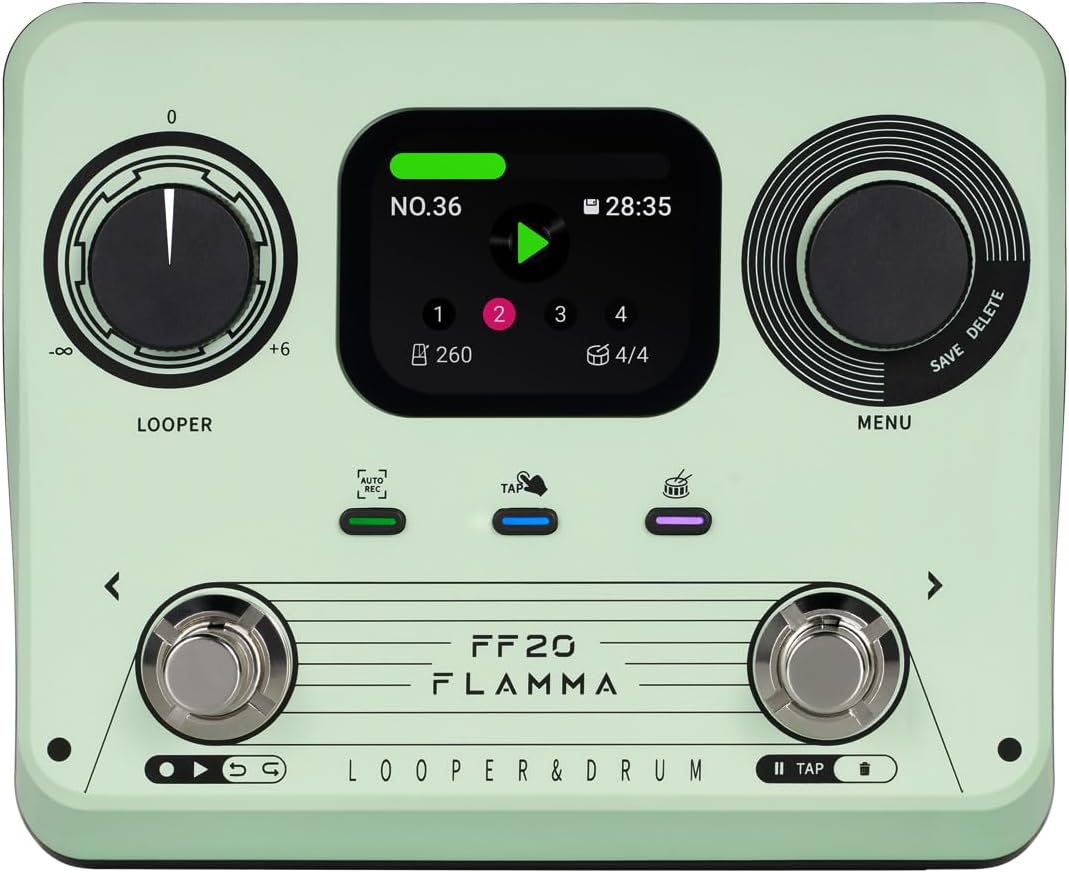 FLAMMA FF20 Looper Pedal with Drum Machine and Screen