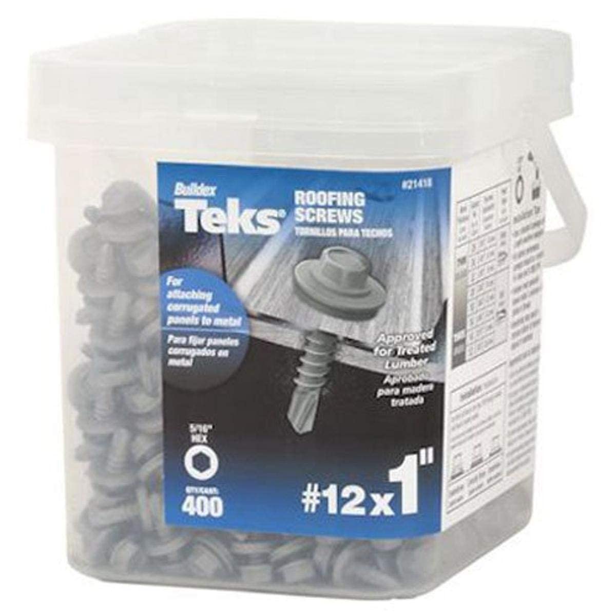 Teks #12 x 1 in. HEX Washer Head Drill Screws for Roofing