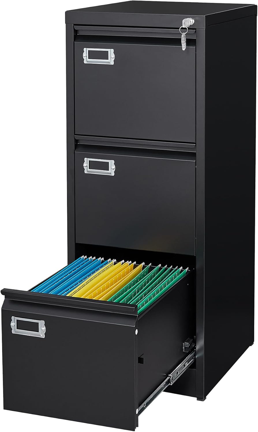 MIIIKO 3 Drawer File Cabinet for Home Office Storage Needs