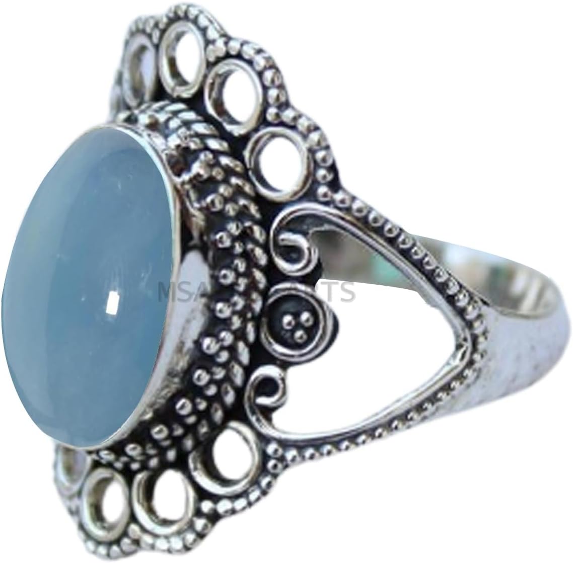 Solid 925 Sterling Silver Ring with Genuine Black Onyx Gemstone