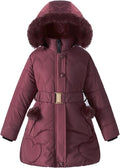 Girls Hooded Fleece Winter Parka Coat - Water-Resistant Puffer
