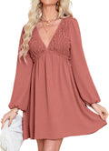 BerryGo Women's Babydoll V Neck Swing Mini Dress - Flowy Comfort