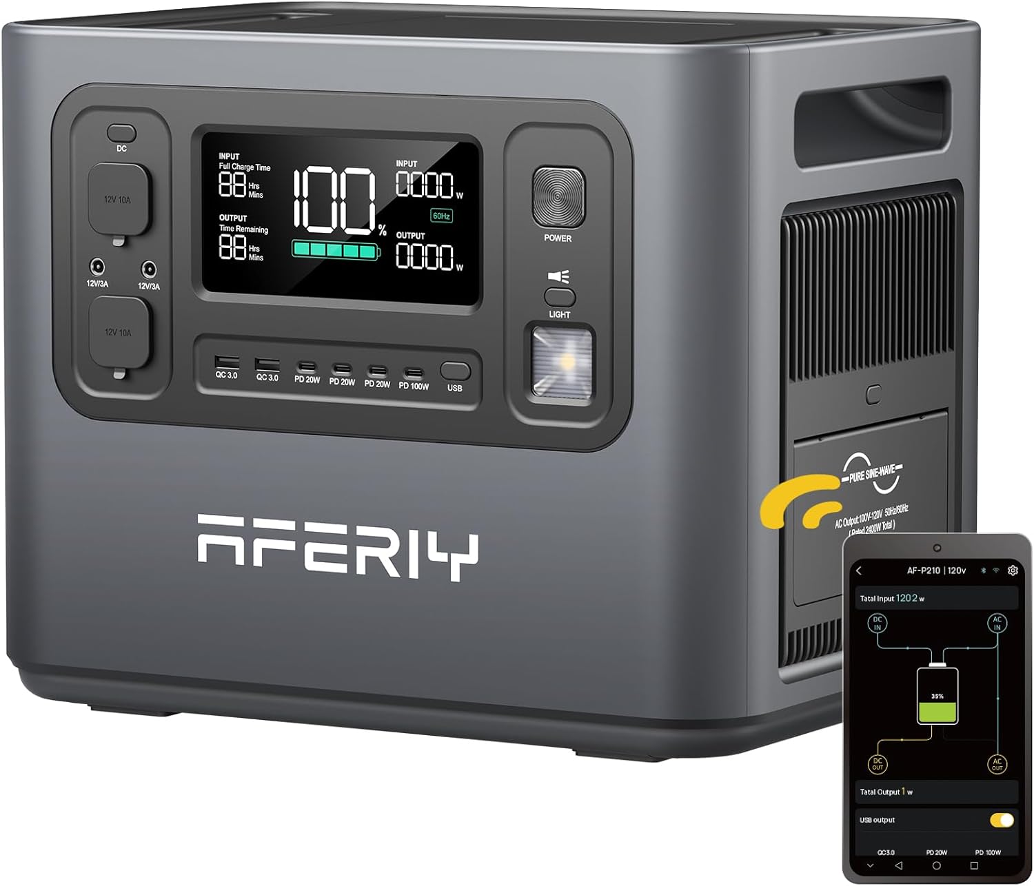 AFERIY 2400W Portable Power Station - Quick Charge