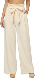 Women's Wide Leg High Waisted Pants with Detachable Belt - 28/30/32