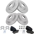 TRQ Ceramic Front and Rear Brake Pad & Rotor Kit for Mazda CX-7