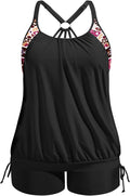 Plus Size Tankini Swimsuit Two Piece - Tummy Control Tankini