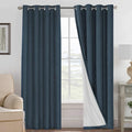 Linen Blackout Curtains 84 in Pair - 100% Blackout, Thermal Insulated
