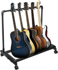 AZOR 5 Multi Guitar Stand Rack with Wheels - Foldable 5-Holder Rack